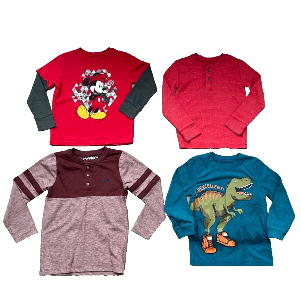 4 Long Sleeve Boy's Tops, Disney, Carter's, Tony Hawk, Jumping Beans Size 4T